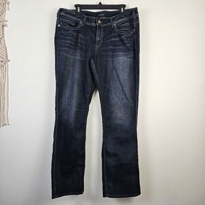 Silver Jeans Plus Suki Slim Boot Jeans Size 18 L33 Dark Wash